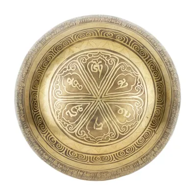 Співоча чаша Kailash Тибетська Очі Будди Мантра Мані Мандала Мані 189х189х91 мм Античний Бронзовий (27697)