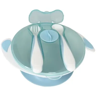 Тарілка на присосці з ложкою та виделкою Mega Zayka MGZ-0109 (Light-Blue) 350 мл Тарілка на присосці з ложкою та виделкою Mega Zayka MGZ-0109 (Light-Blue) 350 мл