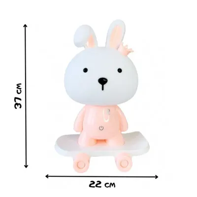 Ночник детский Зайчик на скейте Mega Zayka MGZ-1407 (Pink)