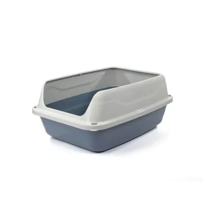 Туалет для кішок з дуже високим бортиком GeorPlast Colosseo 56х40х30 см сірий