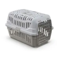 Перенесення для домашніх тварин з металевими дверцятами GeorPlast Spark 48.5x33.5x31 см Темно-сірий Перенесення для домашніх тварин з металевими дверцятами GeorPlast Spark 48.5x33.5x31 см Темно-сірий