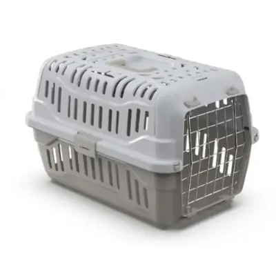 Перенесення для домашніх тварин з металевими дверцятами GeorPlast Spark 48.5x33.5x31 см Темно-сірий Перенесення для домашніх тварин з металевими дверцятами GeorPlast Spark 48.5x33.5x31 см Темно-сірий