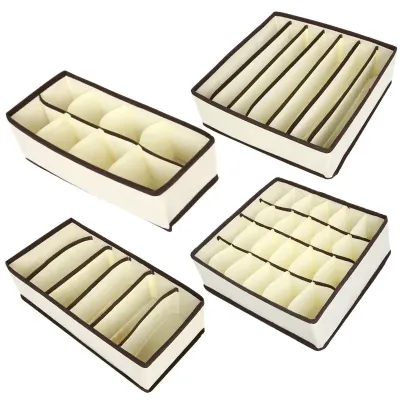 Набір з 4 органайзерів в шафу для зберігання ANbeauty Beige (AN0103412)