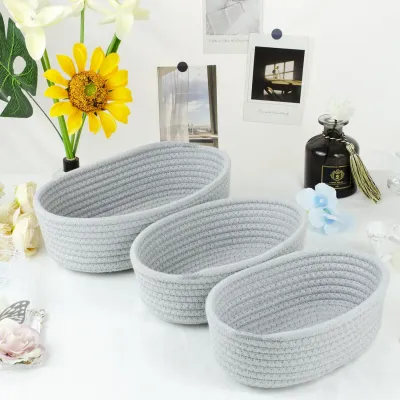 Набор из 3 плетеных корзин для хранения ANbeauty Gray (AN0103414)