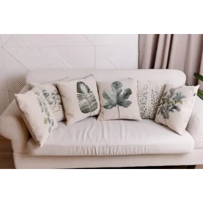 Гобеленова декоративна подушка Прованс Євкаліпт 45х45 см Зелений/молочний (8826)