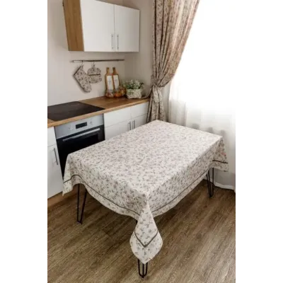 Скатертина Тереза Квіточки з кантом Прованс 132х300 см Різнокольоровий (8491) Скатертина Тереза Квіточки з кантом Прованс 132х300 см Різнокольоровий (8491)