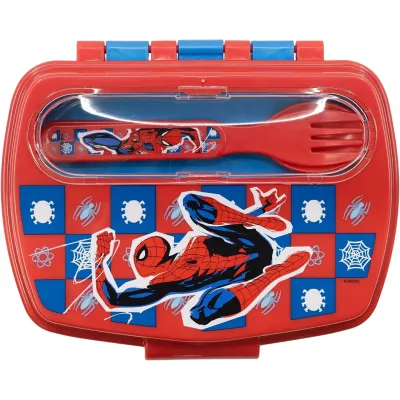 Ланч-бокс детский с ложкой и вилкой Stor Spider-Man (74709) Ланч-бокс детский с ложкой и вилкой Stor Spider-Man (74709)