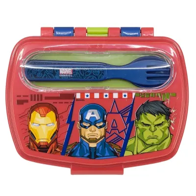 Ланч-бокс дитячий з ложкою та виделкою Stor Avengers (74109) Ланч-бокс дитячий з ложкою та виделкою Stor Avengers (74109)