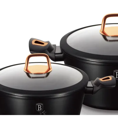 Кастрюля с крышкой 20 см 2,5 л Berlinger Haus Black Rose Collection (BH-1641N)