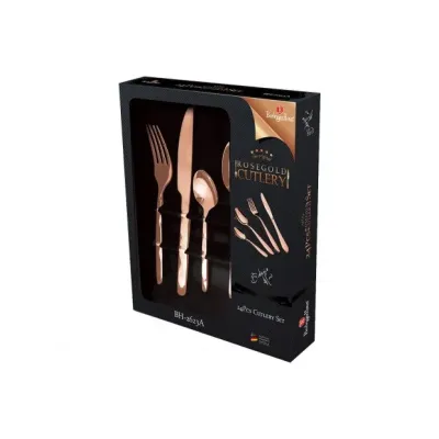Набор столовых приборов 24 предмета Berlinger Haus Metallic Line Rose Gold Edition (BH-2623)