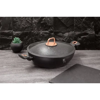 Вок с крышкой 30 см Berlinger Haus Black Rose Collection (BH-7112)