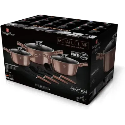 Набор посуды 10 предметов Berlinger Haus Metallic Line Rose Gold Edition (BH-6151)