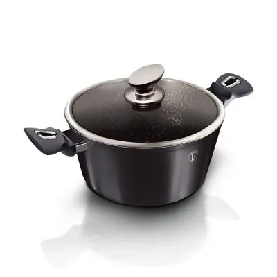 Каструля з кришкою 30 см 8 л Berlinger Haus Metallic Line Carbon Pro Edition (BH-6924)