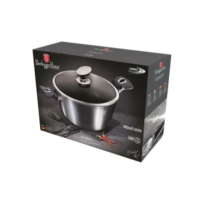 Каструля з кришкою 30 см 8 л Berlinger Haus Metallic Line Carbon Pro Edition (BH-6924)