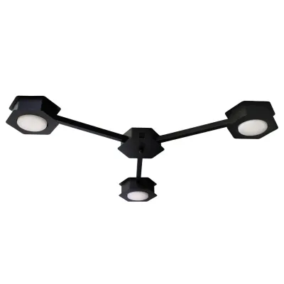 Люстра стельова MSK Electric Space на 3 плафони GX53 Чорний NL 13040-3 BK