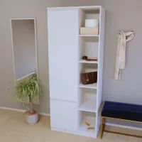 Шафа-Пенал Тиса Мебель ШС-208 Білий 205x50x80 см