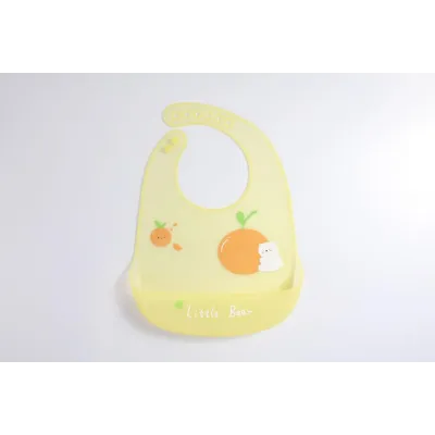 Силіконова ложка в кейсі та слинявчик 2Life Жовтий (v-11918)