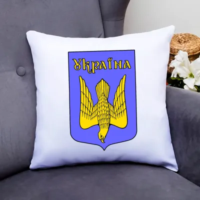 Подушка декоративная Кавун Герб Украины Сокол в трезубце 40x40 см (П000802)