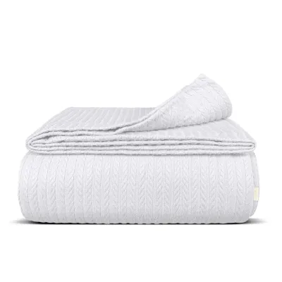 Плед-покрывало косичка COSAS 200х220 см Snow Knitted Braid Белый