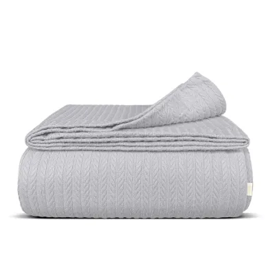 Плед-покривало косичка COSAS 200х220 см Smoky Knitted Braid Сірий