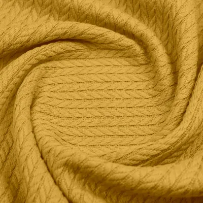 Плед-покрывало косичка COSAS 200х220 см Summer Knitted Braid Желтый