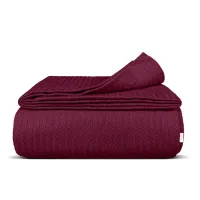 Плед-покрывало косичка COSAS 200х220 см Ruby Knitted Braid Бордовый