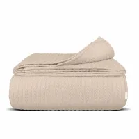 Плед-покривало косичка COSAS 200х220 см Magnolia Knitted Braid Магнолія