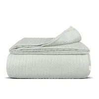 Плед-покривало косичка COSAS 200х220 см Pistachio Knitted Braid Фісташковий