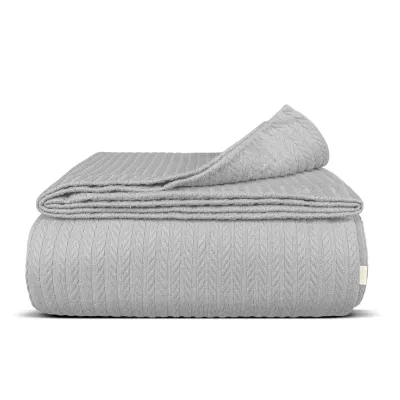Плед-покрывало косичка COSAS 200х220 см Shadow Knitted Braid Графитовый