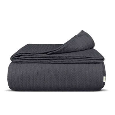 Плед-покривало косичка COSAS 200х220 см Beluga Knitted Braid Антрацит