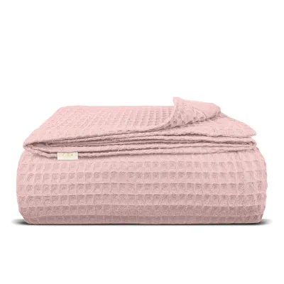 Плед-покрывало вафельное COSAS 200х220 см Flamingo Greek Waffle Сакура