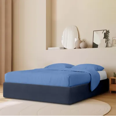 Ліжко двоспальне COSAS Papaya Denim 160x200 см Кобальт