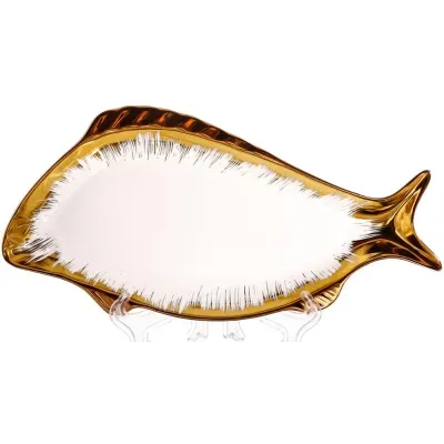 Набор сервировочных блюд BonaDi Gold Luxury для рыбы 30x15 см Бело-золотой 3 шт DP218740 Набор сервировочных блюд BonaDi Gold Luxury для рыбы 30x15 см Бело-золотой 3 шт DP218740