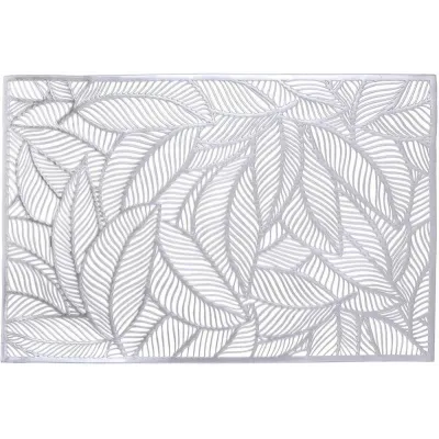 Килимки-плейсмати BonaDi листя 30х45 см Сріблястий 4 шт DP229879