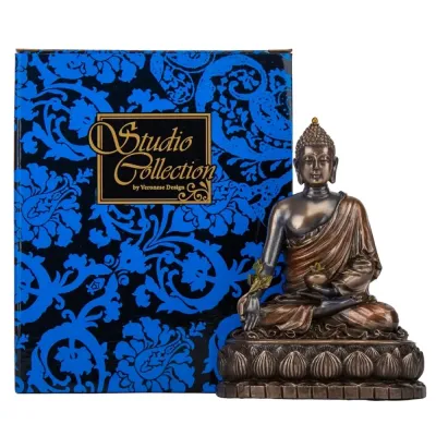 Фігура інтер'єрна Buddha висота 14 см Veronese Коричневий AL229943