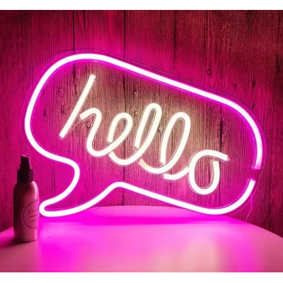 Настенный неоновый светильник-ночник Angel HELLO 43*31 см
