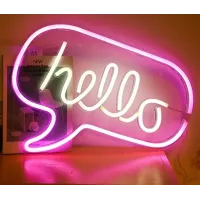Настінний неоновий світильник-нічник Angel HELLO 43*31 см