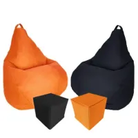 Комплект крісло-мішок груша 140x100 см 2 шт + 2 пуфи 40x40 см Tia-Sport помаранчевий/чорний (sm-0619-66) Комплект крісло-мішок груша 140x100 см 2 шт + 2 пуфи 40x40 см Tia-Sport помаранчевий/чорний (sm-0619-66)