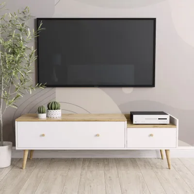 Тумба TV Art in Head скандинавська Asgard 1530x495x400 Білий діамант/Дуб крафт золотий (AG08011200000)