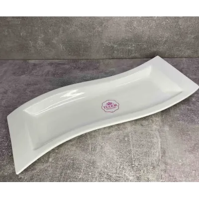 Блюдо фарфоровое прямоугольное 33 см Tudor England Royal White TU0161 Блюдо фарфоровое прямоугольное 33 см Tudor England Royal White TU0161
