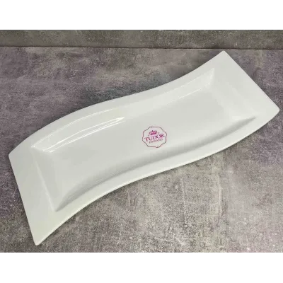 Блюдо фарфоровое прямоугольное 33 см Tudor England Royal White TU0161 Блюдо фарфоровое прямоугольное 33 см Tudor England Royal White TU0161
