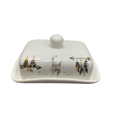 Масленка керамическая 12,5х17х9 см Boho Style S&T 3397-20