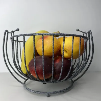 Корзина для фруктов на подножке DECOR Завиток-1 25х25 см 1025 серый мрамор