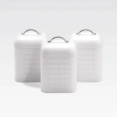 Набор банок 3 предмета Maestro MR-1676-3S-White Набор банок 3 предмета Maestro MR-1676-3S-White