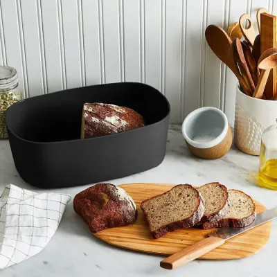 Хлібниця пластикова з кришкою Maestro 34,5х23,5х13 см MR-1776 Black
