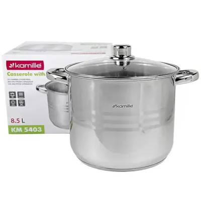Каструля з кришкою 8,5 л Kamille KM-5403
