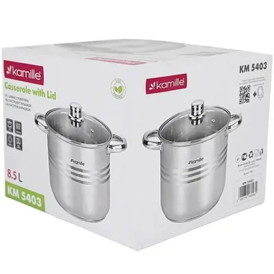 Каструля з кришкою 8,5 л Kamille KM-5403
