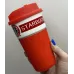 Стакан керамічний із силіконовою кришкою UKC 400 мл Starbucks 9703 червоний з білим