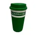 Стакан керамический с силиконовой крышкой UKC 400 мл Starbucks 9703 зеленый с белым