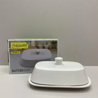 Маслянка керамічна 18,8х12,9х7,5 см Maestro MR-20002-45 White Маслянка керамічна 18,8х12,9х7,5 см Maestro MR-20002-45 White